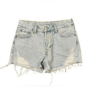 &Denim Distressed 90's Boyfriend, Low‎ Waist Shorts Size 2 Women's
